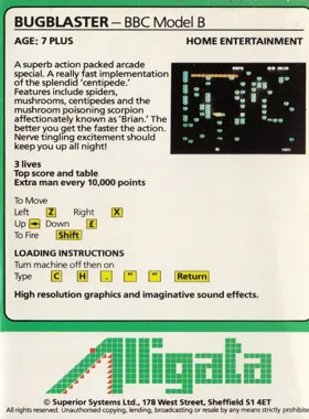 Bug Blaster (1983)(Alligata) box cover back